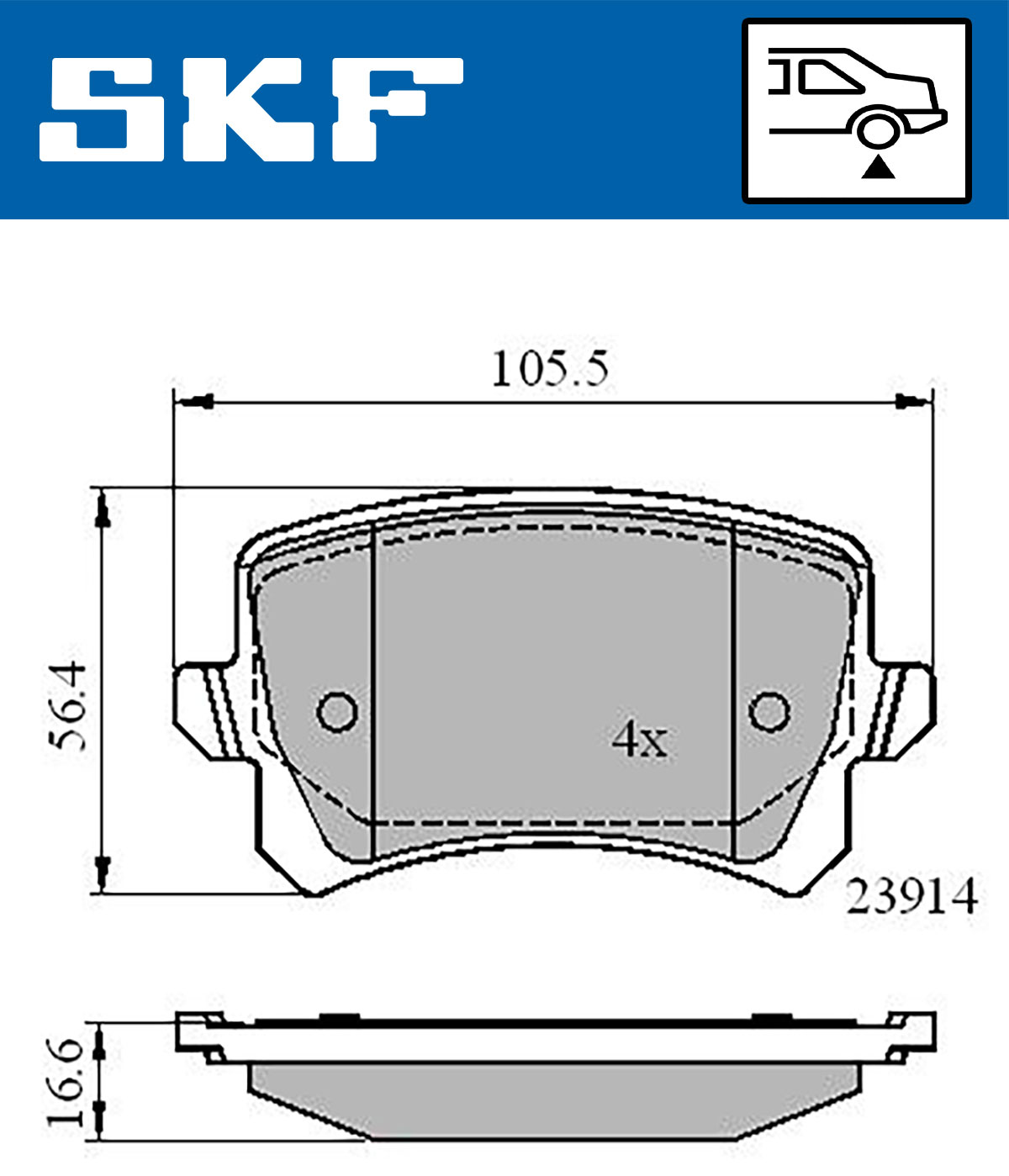 Set placute frana,frana disc VKBP 90023 SKF